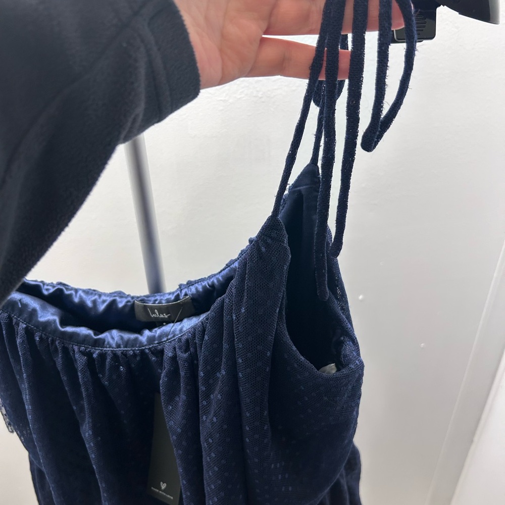 Lulus Ruffle-Trim Navy Tulle Dress - Picture 4 of 10
